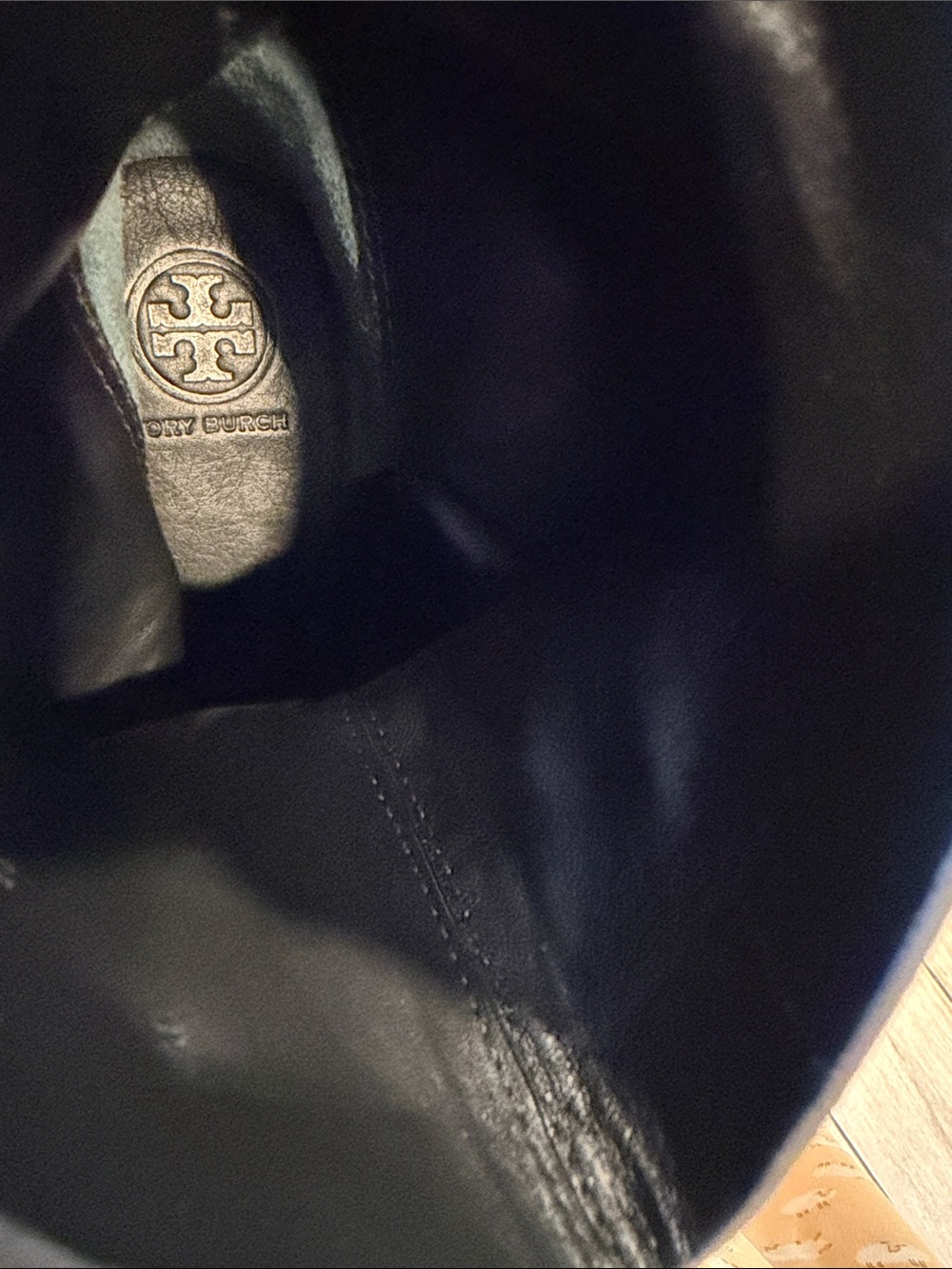 Tory Burch Black Suede Siena Pull-On Ankle Boots Tonal Logo 6M NWOT - Picture 5 of 9